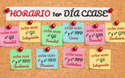 Fechas y Horarios Primer día Clase