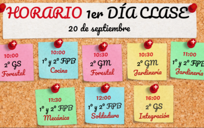 Horario Inicio Curso Lunes 20